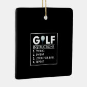 Golf Instructies Swing Swear Kijk Ball Herhalen Keramisch Ornament (Rechts)