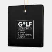Golf Instructies Swing Swear Kijk Ball Herhalen Keramisch Ornament (Links)