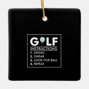 Golf Instructies Swing Swear Kijk Ball Herhalen Keramisch Ornament