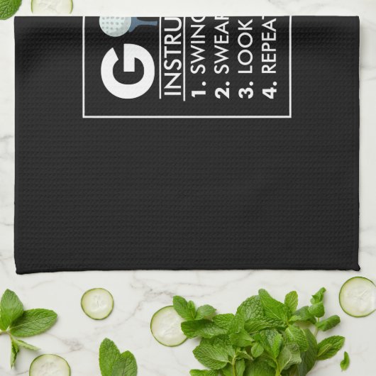 Golf Instructies Swing Swear Kijk Ball Herhalen Theedoek (Gevouwen)