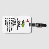 Golf Instruction Swing Swear bij vlaggengat op gro Bagagelabel (Voorkant (horizontaal))