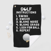 Golf-instruction Swing Swear met kogel en t-shirt Golfhanddoek (Insitu)