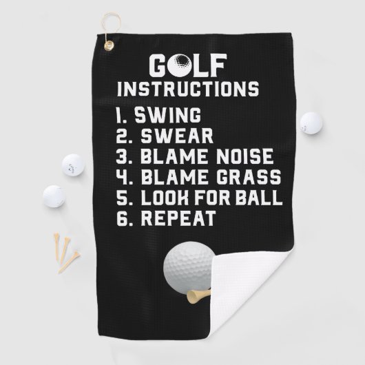 Golf-instruction Swing Swear met kogel en t-shirt Golfhanddoek (Insitu)