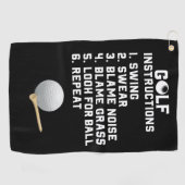 Golf-instruction Swing Swear met kogel en t-shirt Golfhanddoek (Horizontaal)