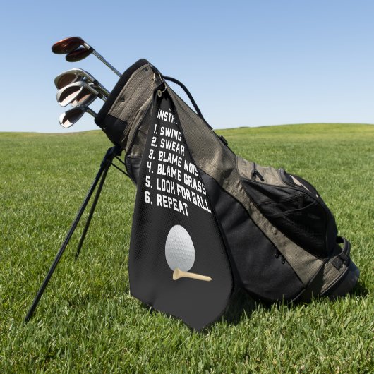 Golf-instruction Swing Swear met kogel en t-shirt Golfhanddoek (Groen)