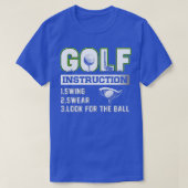 Golf Instruction Swing Swear Zoek de bal T-shirt (Design voorkant)