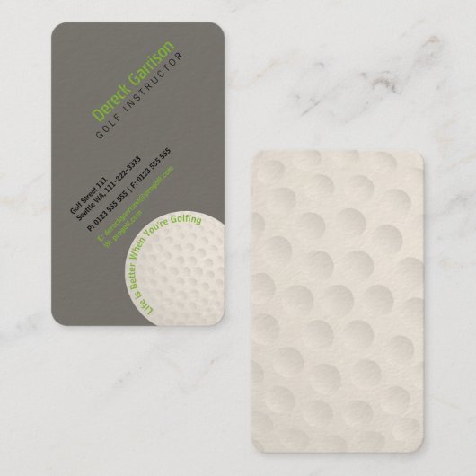 Golf Instructor | Beroepsbeoefenaars Visitekaartje (Voorkant / Achterkant)