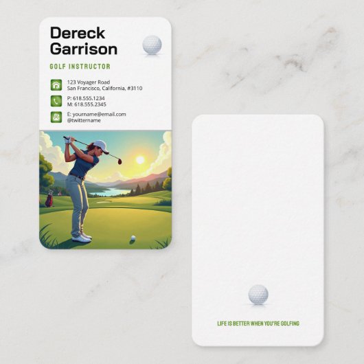 Golf Instructor | Beste sport Visitekaartje (Voorkant / Achterkant)