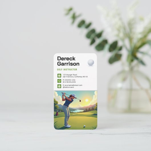 Golf Instructor | Beste sport Visitekaartje (Staand voorkant)