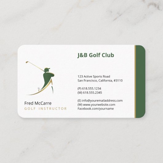Golf Instructor | Beste sport Visitekaartje (Voorkant)