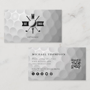 Golf Instructor Business Social Media QR Code Visitekaartje