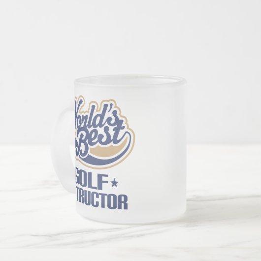 Golf Instructor Gift Matglas Koffiemok (Voorkant links)