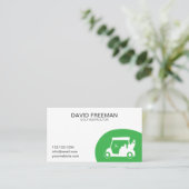 Golf Instructor Green en White Unique Golf Cart Visitekaartje (Staand voorkant)