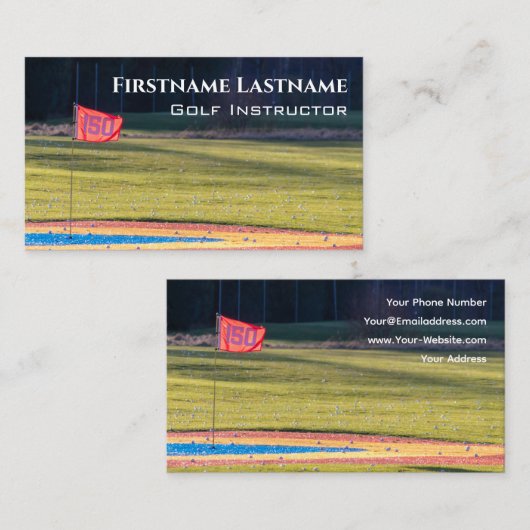 Golf Instructor Hole in een golfbaan Golf Sport Visitekaartje (Voorkant / Achterkant)