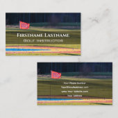 Golf Instructor Hole in een golfbaan Golf Sport Visitekaartje (Voorkant / Achterkant)