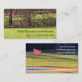 Golf Instructor Hole in een golfbaan Golf Sport Visitekaartje (Voorkant / Achterkant)