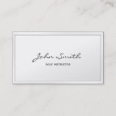 Golf Instructor Minimale Classy White Border Visitekaartje (Voorkant)