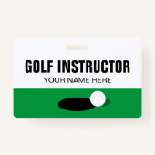 Golf Instructor-naambordje met clip of lanyard Badge (Voorkant)