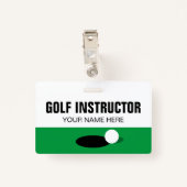 Golf Instructor-naambordje met clip of lanyard Badge (Achterkant met clip)