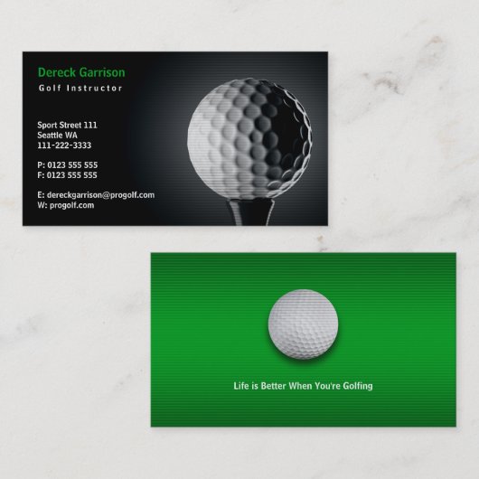 Golf Instructor | Perfecte sport Visitekaartje (Voorkant / Achterkant)
