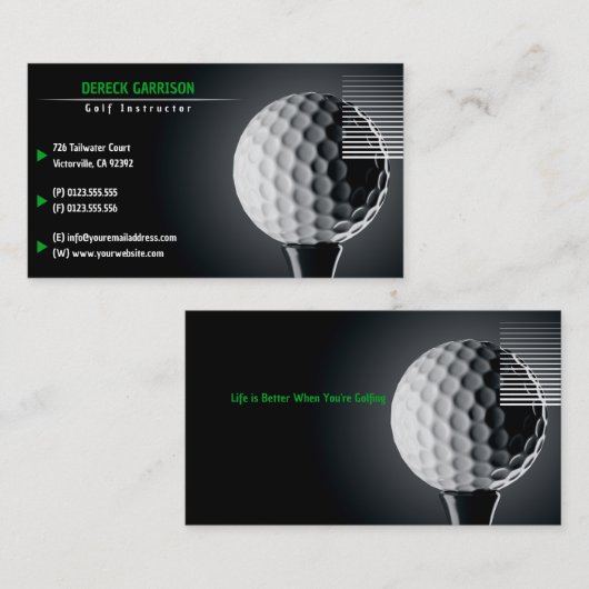 Golf Instructor | Perfecte sport Visitekaartje (Voorkant / Achterkant)