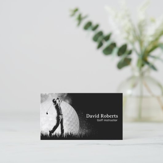 Golf Instructor Pro Golf Swing Coach Visitekaartje (Staand voorkant)