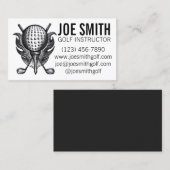 Golf Instructor Pro Golfer Course Ball Clubs T-shi Visitekaartje (Voorkant / Achterkant)