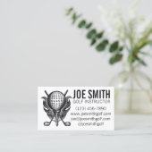 Golf Instructor Pro Golfer Course Ball Clubs T-shi Visitekaartje (Staand voorkant)