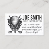 Golf Instructor Pro Golfer Course Ball Clubs T-shi Visitekaartje (Voorkant)