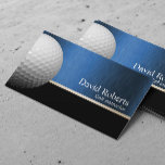 Golf Instructor Professional Blue Metal Sport Visitekaartje<br><div class="desc">Golf Instructor Professional Black & Blue Visitekaartje.</div>