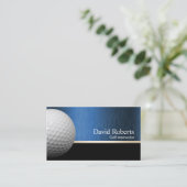 Golf Instructor Professional Blue Metal Sport Visitekaartje (Staand voorkant)