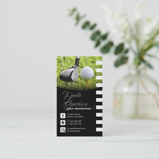 Golf Instructor | Professionele Golflessen Visitekaartje (Staand voorkant)