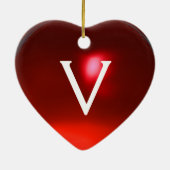 GOLF INSTRUCTOR RED RUBY HEART MONOGRAM KERAMISCH ORNAMENT (Achterkant)