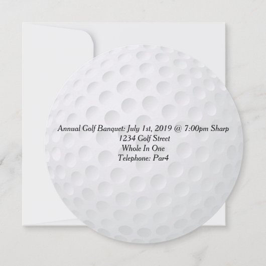 Golf Invitation Golfer Kaart (Achterkant)