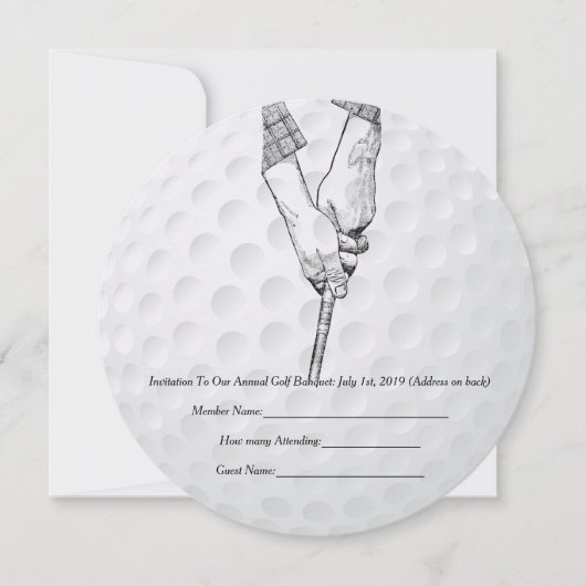 Golf Invitation Golfer Kaart (Voorkant)