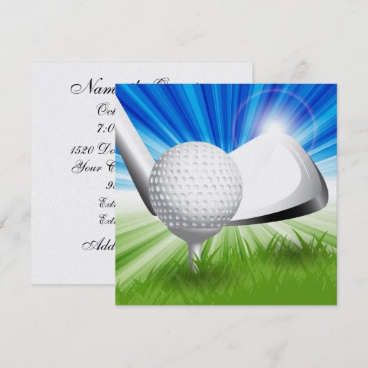 Golf Invitation Kaart (Voorkant / Achterkant)