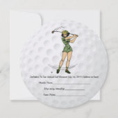 Golf Invitation Woman Golfer Kaart (Voorkant)