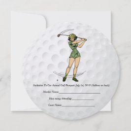 Golf Invitation Woman Golfer Kaart