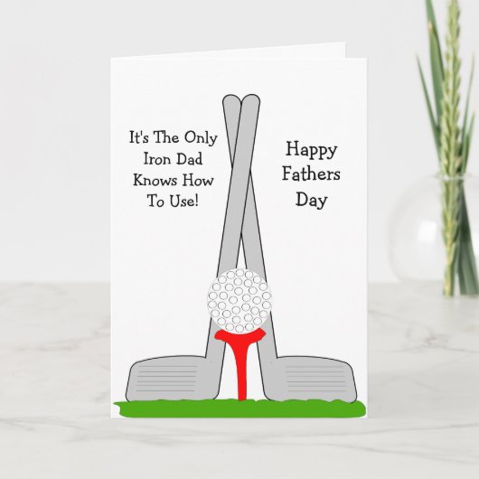 Golf Irons Persoonlijke Vaderdag Kaart (Voorkant)