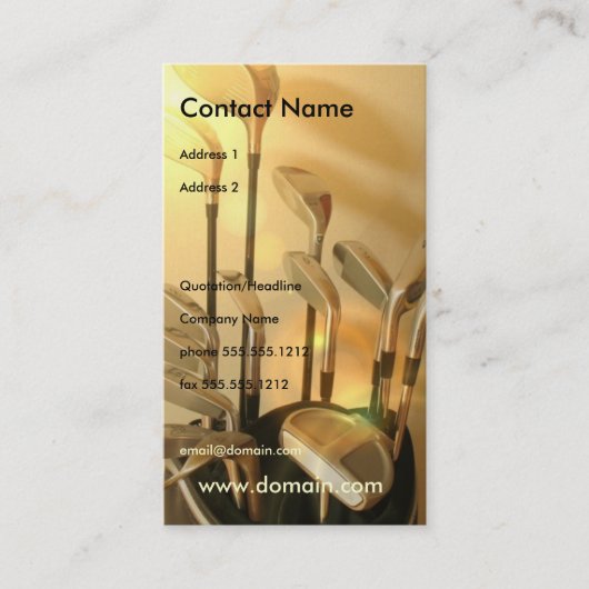 Golf Irons Visitekaartje (Voorkant)