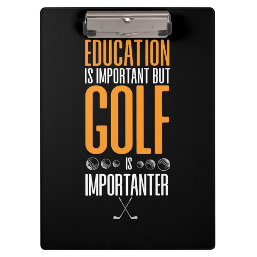Golf is belangrijker dan onderwijs klembord (Voorkant)