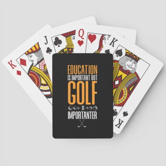 Golf is belangrijker dan onderwijs pokerkaarten (Achterkant)