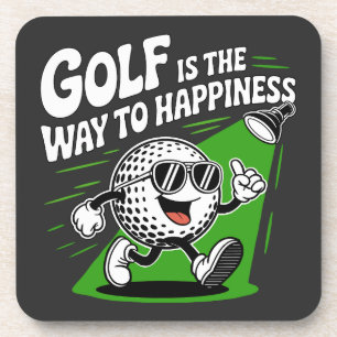 Golf is de weg naar geluk bier onderzetter
