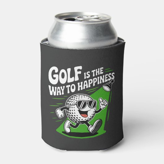 Golf is de weg naar geluk blikjeskoeler (Blikje Voorkant)