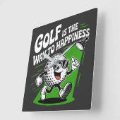 Golf is de weg naar geluk vierkante klok (Hoek)