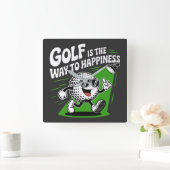Golf is de weg naar geluk vierkante klok (Huis)