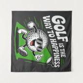 Golf is de weg naar geluk wandkleed (Voorkant (horizontaal))