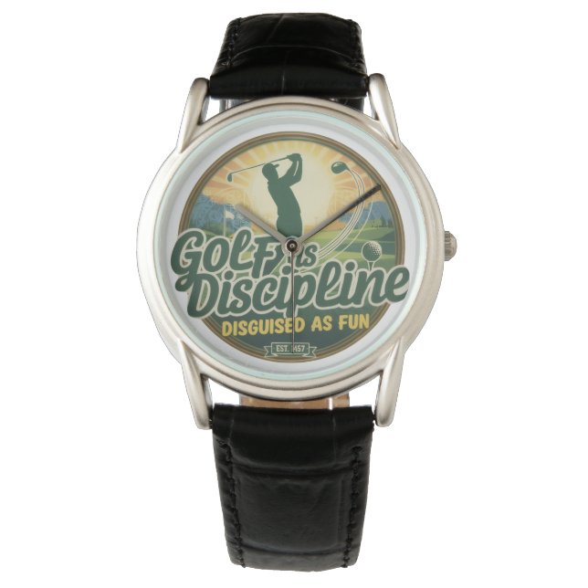 Golf Is Discipline Disguised as Fun Horloge (Voorkant)