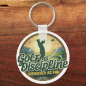 Golf Is Discipline Disguised as Fun Sleutelhanger (Achterkant)