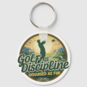 Golf Is Discipline Disguised as Fun Sleutelhanger (Achterkant)